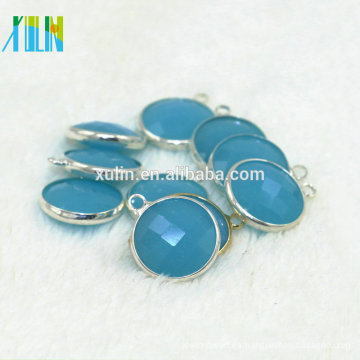 Nuevo Llega K9 Crystal 8mm Redondo Aquamarine Jade Gemstone Beads Coin Shape Crystal colgante para collar